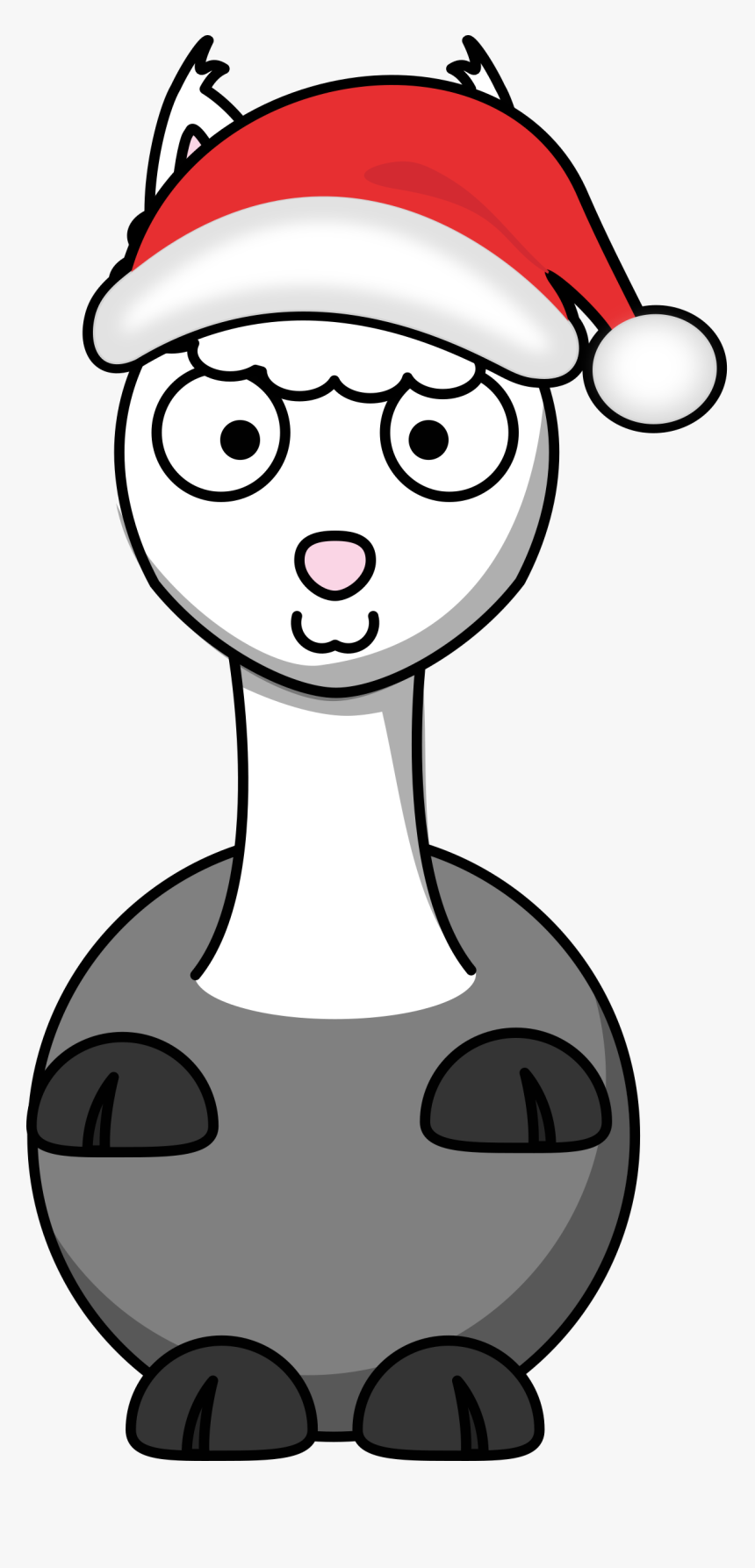 Alpaka Santa Clip Arts - Cartoon Animals Images Llama, HD Png Download