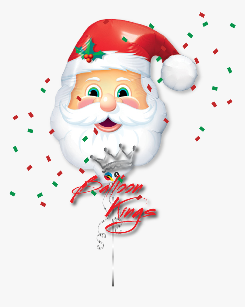 Transparent Santa Head Png - Santa Balloon Qualatex, Png Download