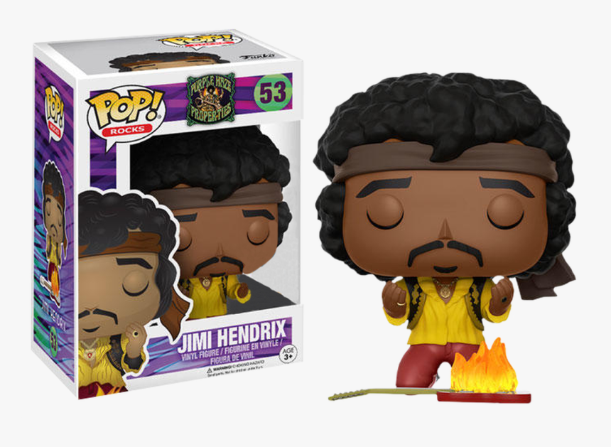 Jimi Hendrix Monterey Us Exclusive Pop Vinyl Figure - Jimi Hendrix Burning Guitar Pop, HD Png Download