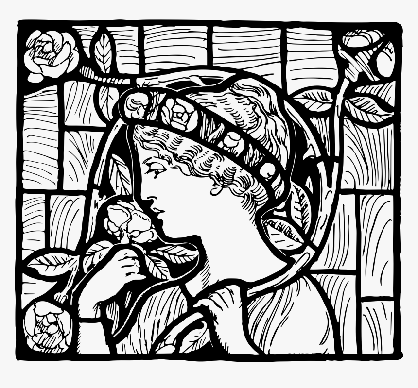 Stained Glass Big Image - Church Stained Glass Outline, HD Png Download