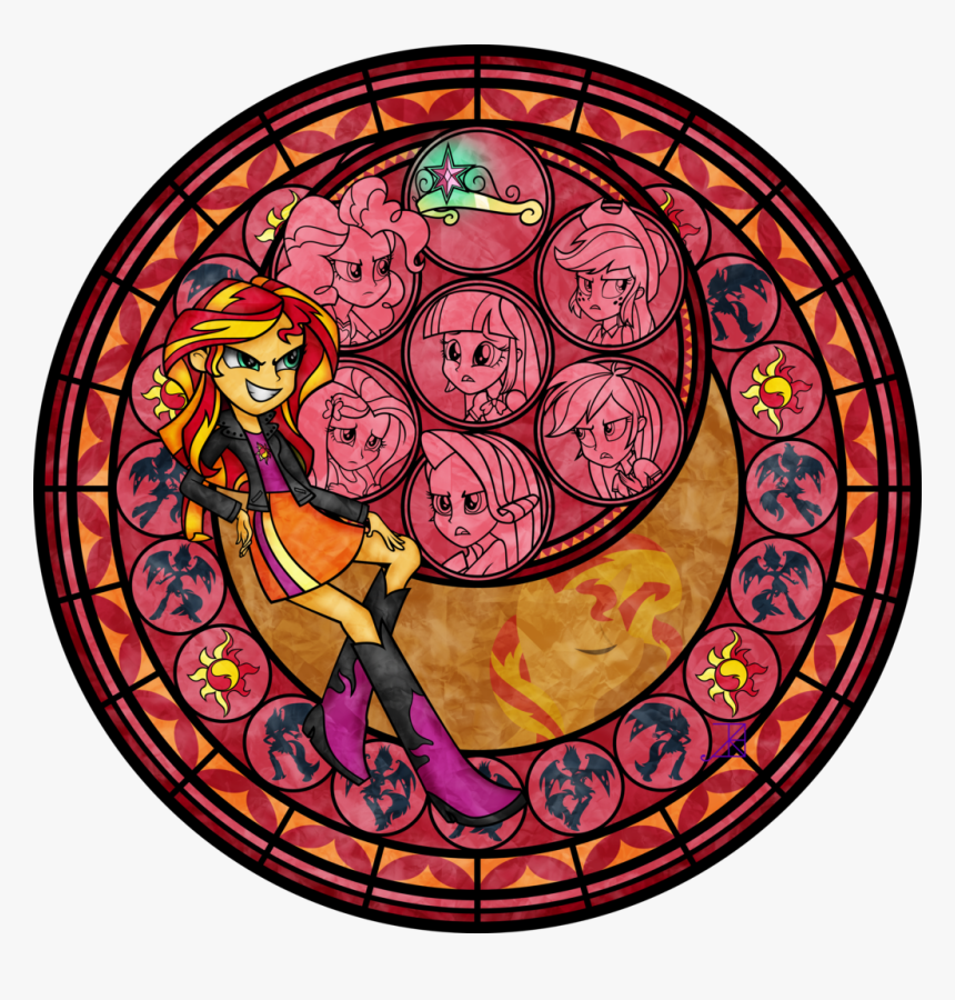 Transparent Stained Glass Clipart - Sunset Shimmer Gif Pony, HD Png Download