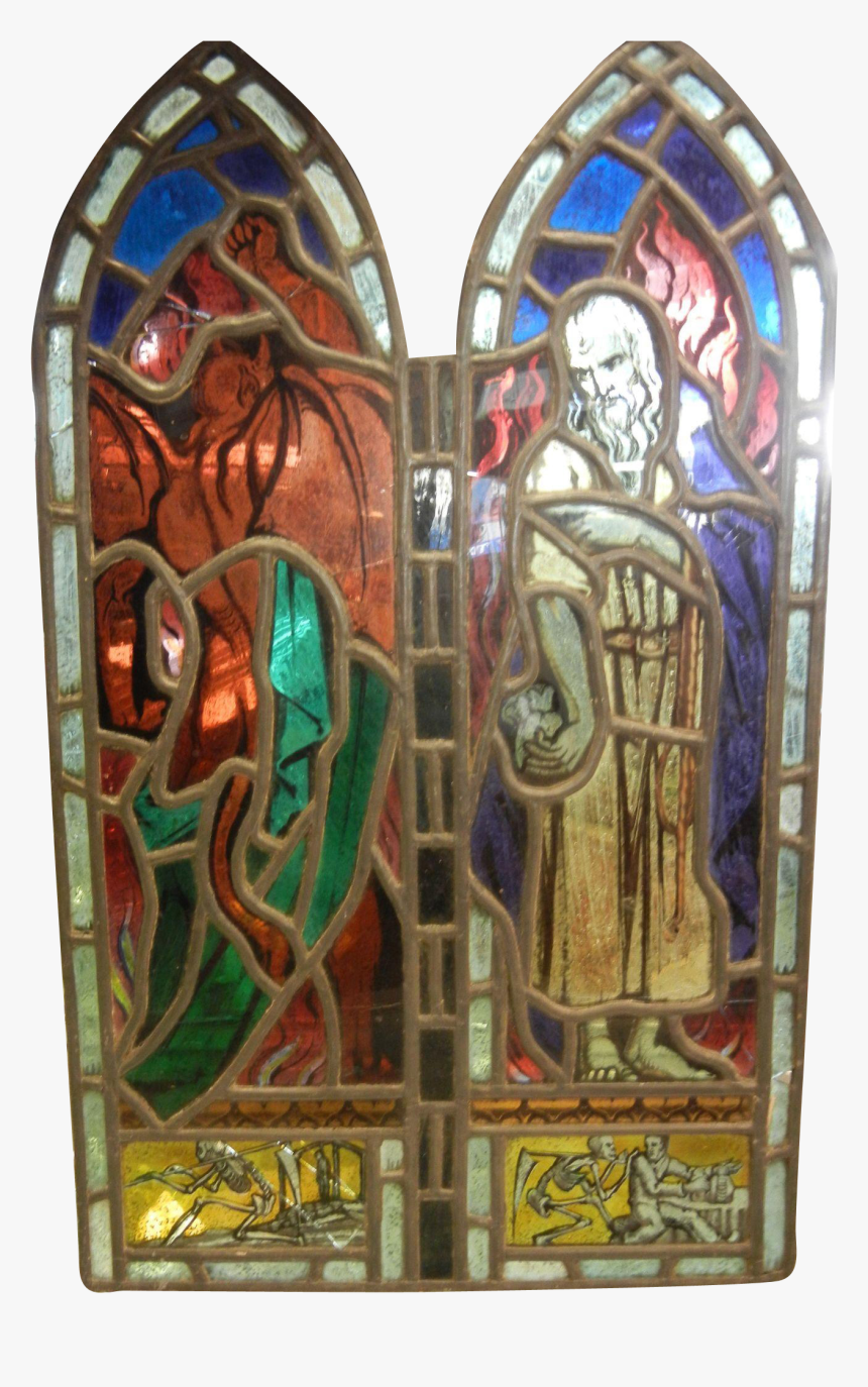 Antique Stained Glass Window Panel Judas Selling To - Stained Glass, HD Png Download