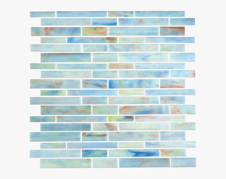 Monet Blue Hand Cut Stained Glass 
 Title Monet Blue - Brick Wall Pattern, HD Png Download