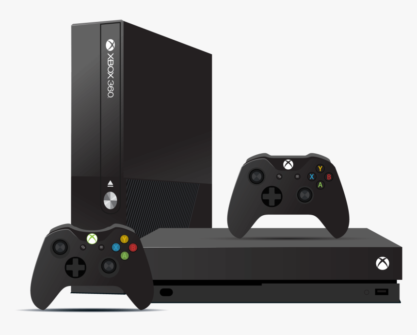 Xbox One And Xbox 360 Consoles And Controllers - Game Controller, HD Png Download