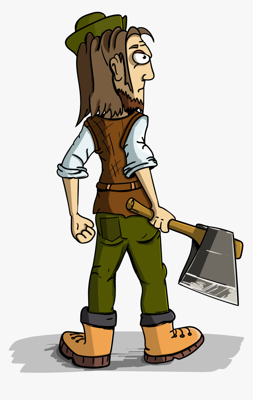 Character, Lamberjack, Lumberman, Axe - Cartoon Logger Png, Transparent Png