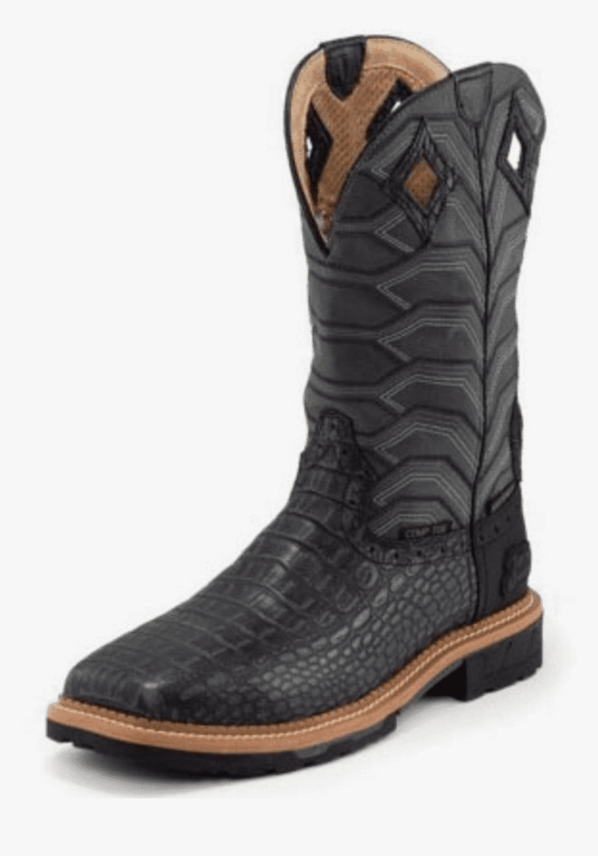 Men S Waterproof Black Croc Print Composite Toe Boot - Boot, HD Png Download