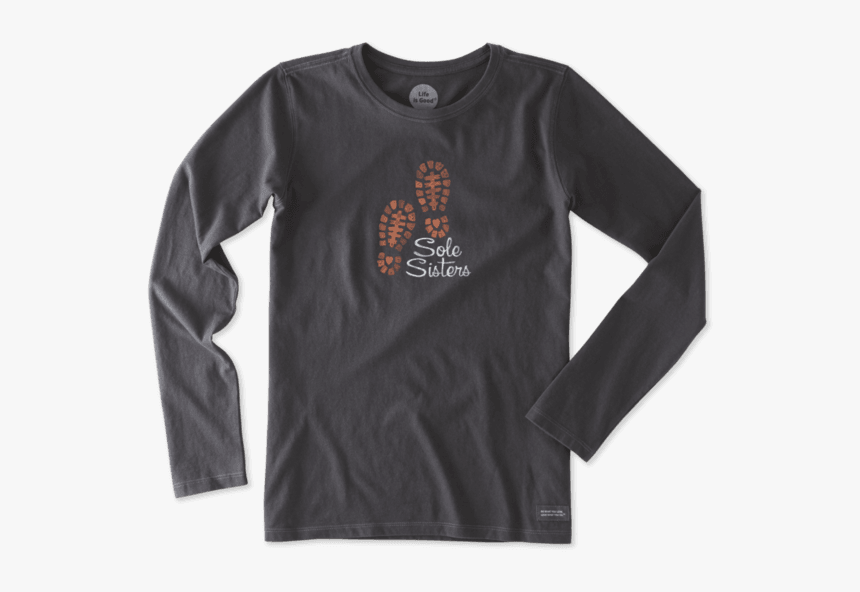 Women S Sole Sisters Boot Print Long Sleeve Crusher - Long-sleeved T-shirt, HD Png Download