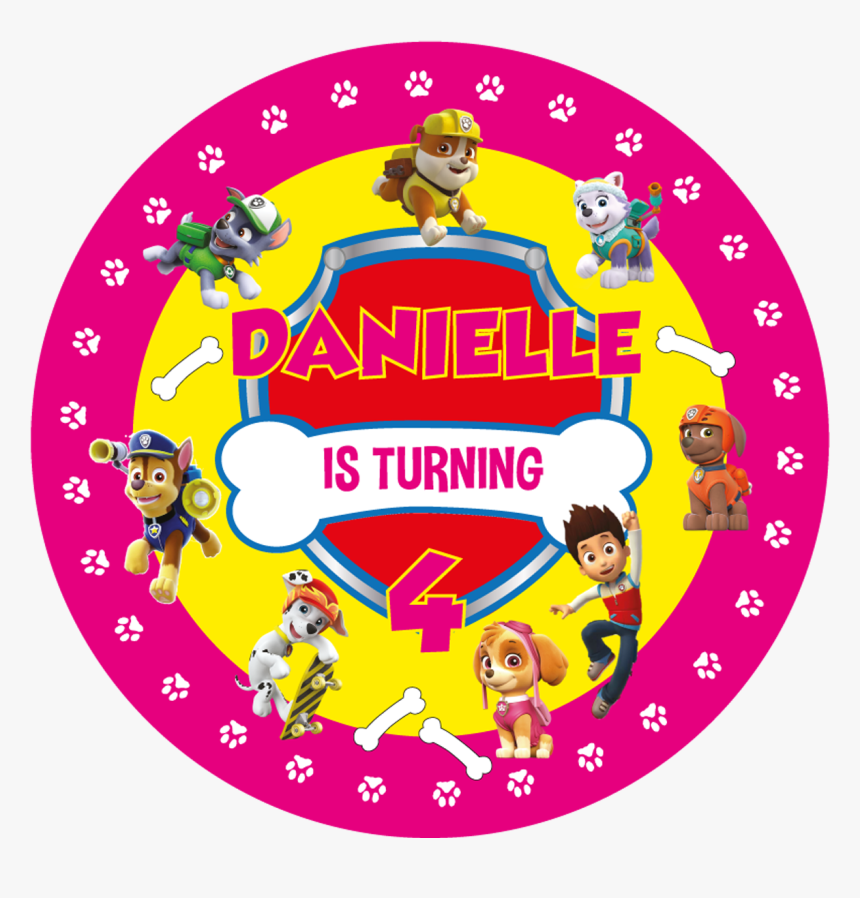 Paw Patrol Pink Party Box Stickers - Stickers Paw Patrol Png, Transparent Png