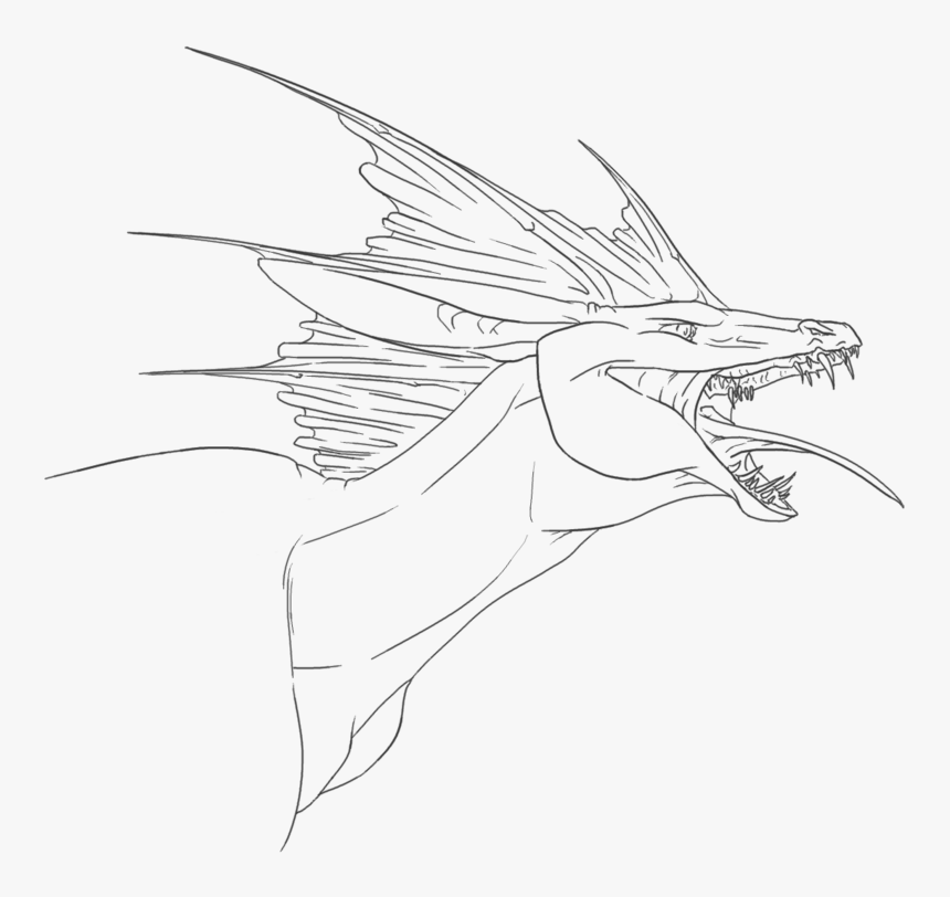 Dragon Head Coloring Page, HD Png Download