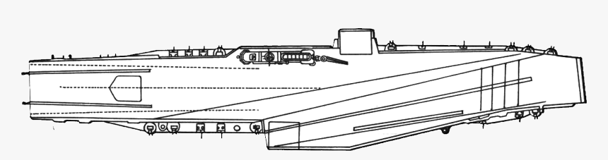 Deck Plan Of Midway Class Aircraft Carrier After Scb, HD Png Download