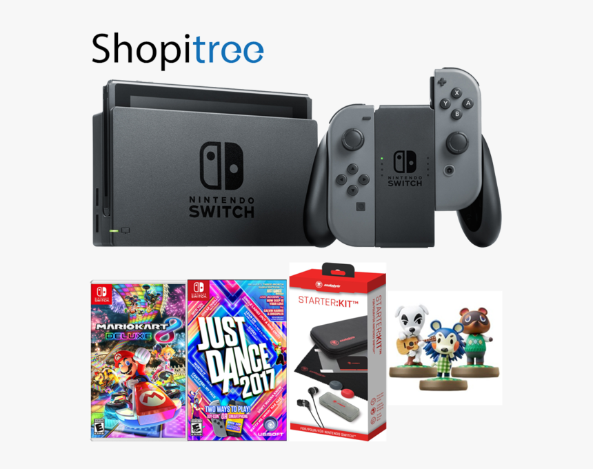 Nintendo Switch Console With Just Dance 17 Mario Kart, HD Png Download