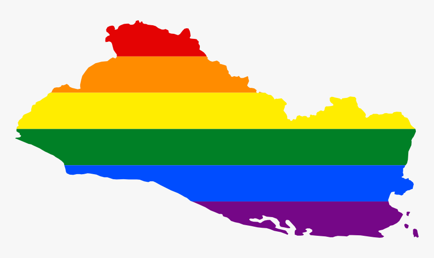 1 El Salvador800px Lgbt Flag Map Of El Salvador, HD Png Download