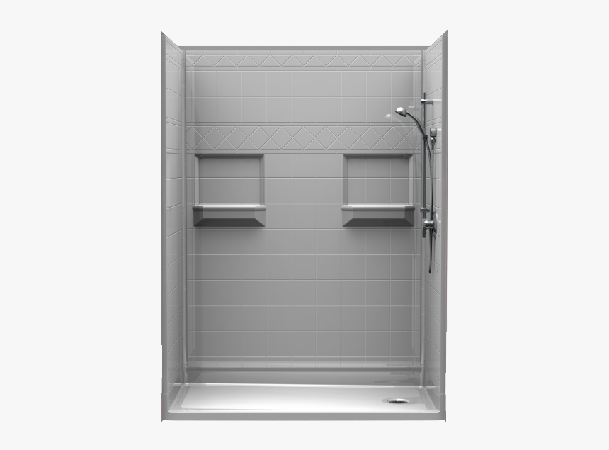 Barrier-free Shower With Diamond Tile Walls, Assembled, HD Png Download