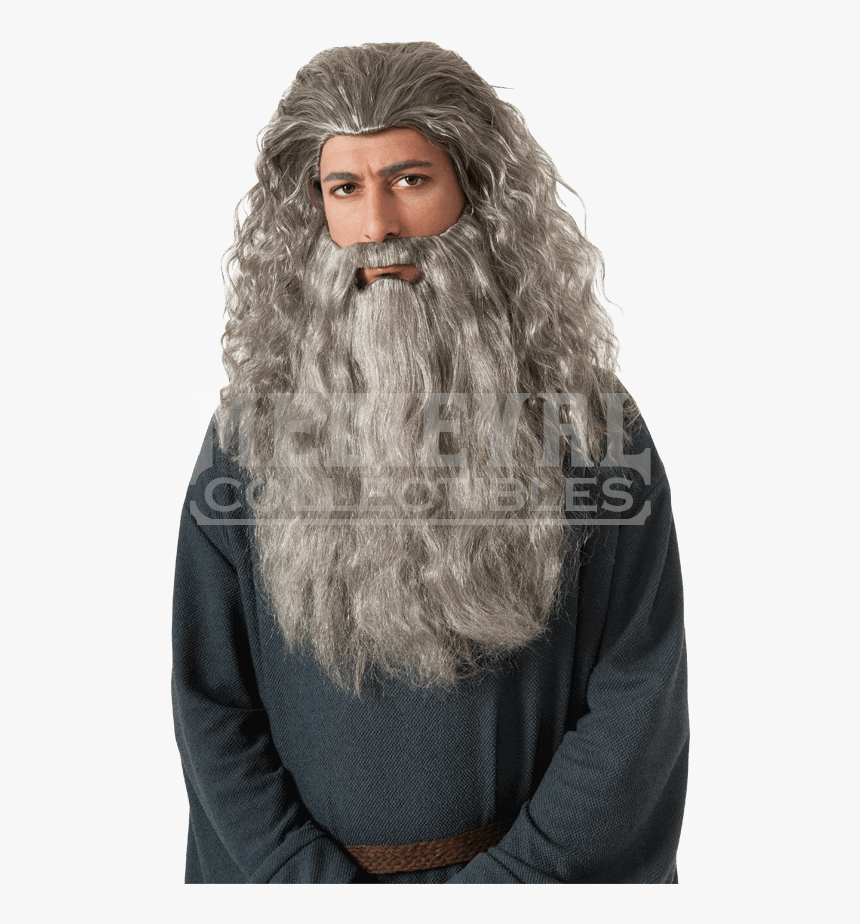 Adult Gandalf Wig And Beard, HD Png Download , Transparent Png Image ...