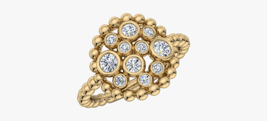 Champagne Diamond Bubble Ring, HD Png Download