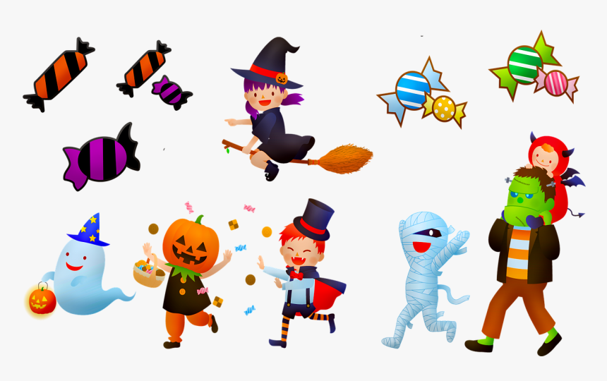 Halloween Costumes Candy Trick Or Treat Free Photo, HD Png Download
