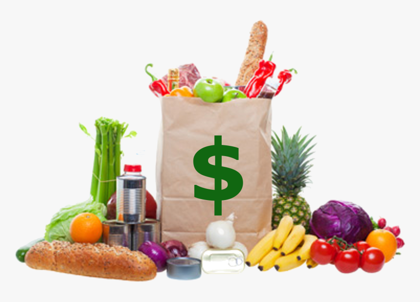 A Brown Paper Bag Is Full Of Groceries And Surrounded, HD Png Download