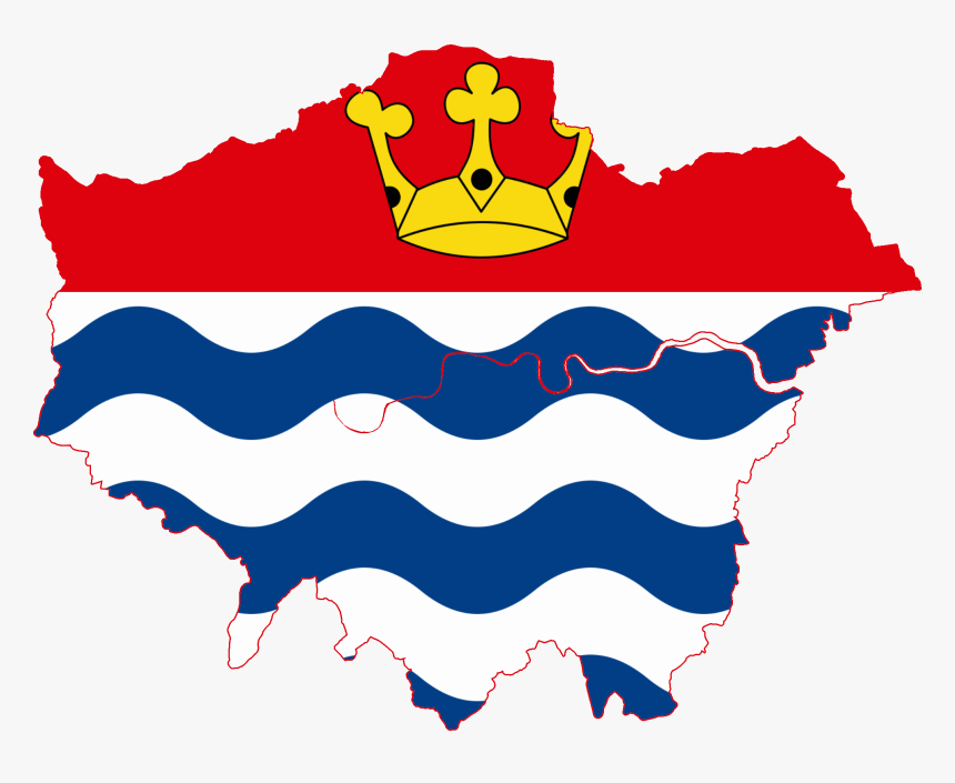 Flag Map Of Greater London, HD Png Download