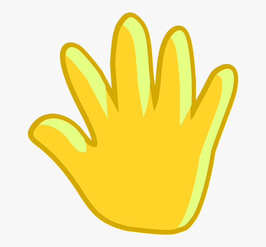 Hand, Palm, Stop, Yellow, Wave, Bye, Goodbye, HD Png Download