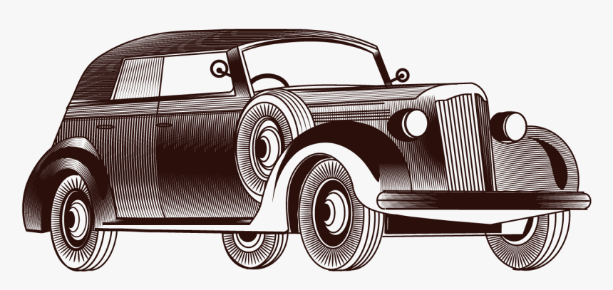 Vintage Vector Car Free Hq Image Clipart, HD Png Download