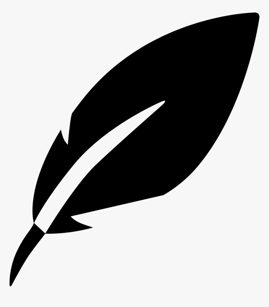 Leaf,black And White,feather,quill,clip, HD Png Download