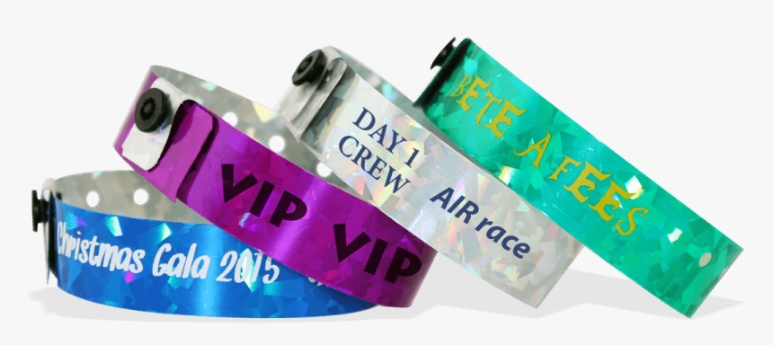 Custom Holographic Wristbands 19 Mm Confetti 
 Title, HD Png Download