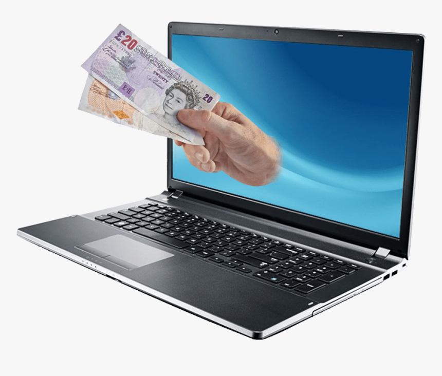 Laptop Uk Money Hand Transparent Image, HD Png Download