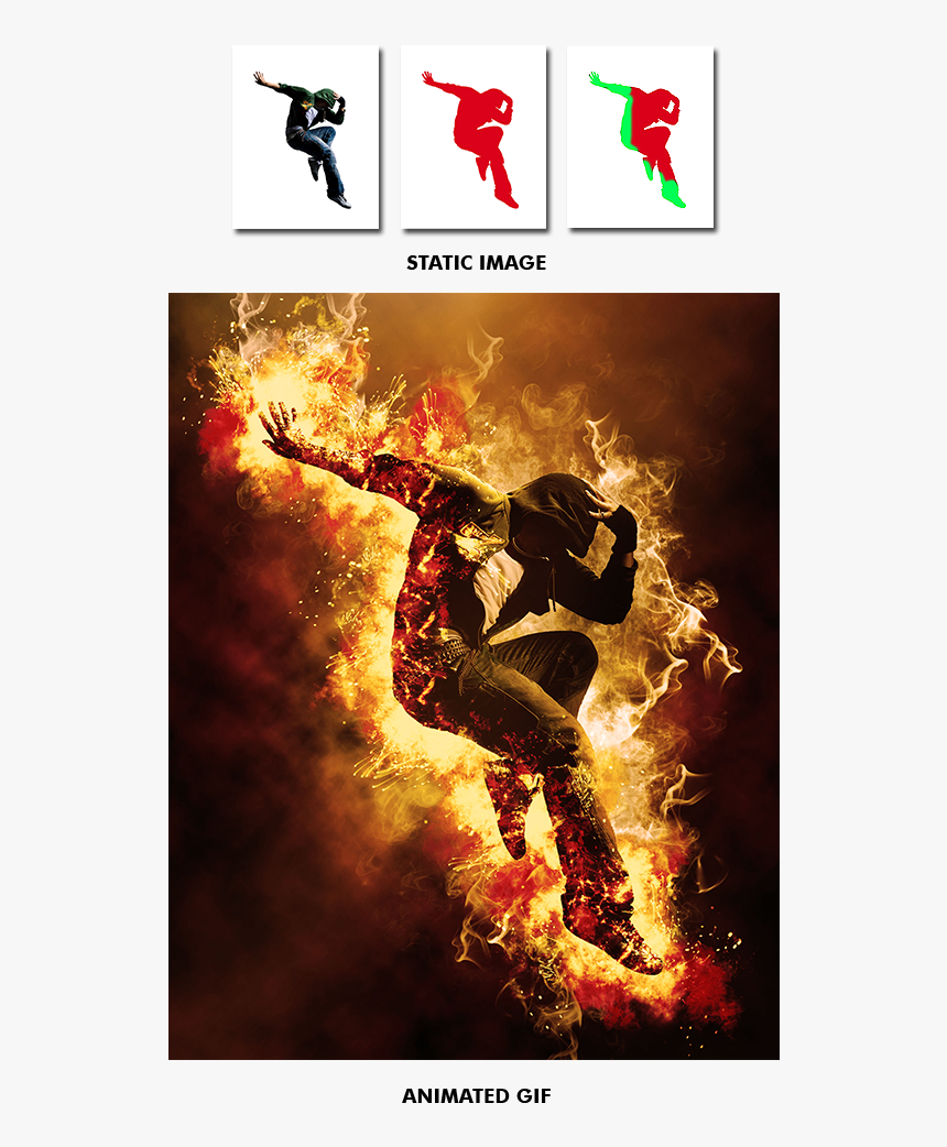 Gif Animated Fire Photoshop Action By Smartestmind, HD Png Download