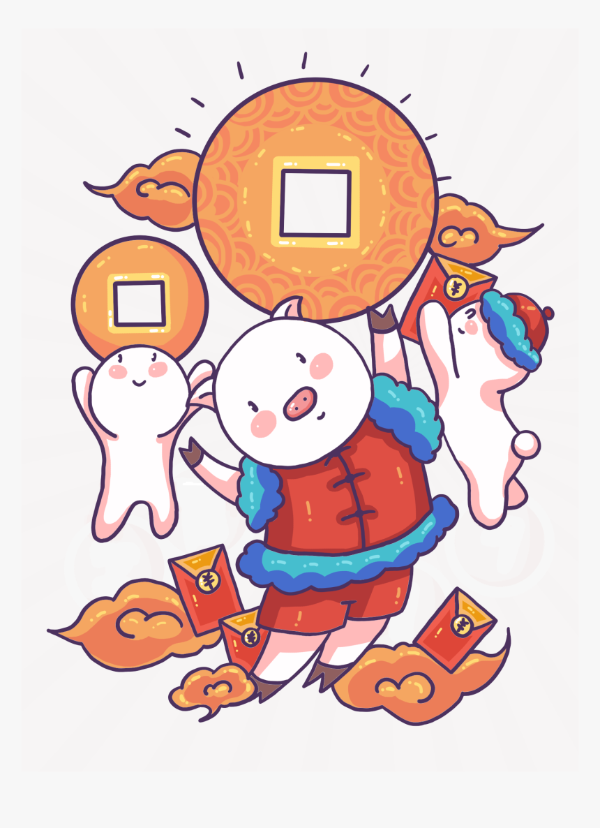 Cartoon Tide Copper Coins Chinese Style Png And Psd, Transparent Png