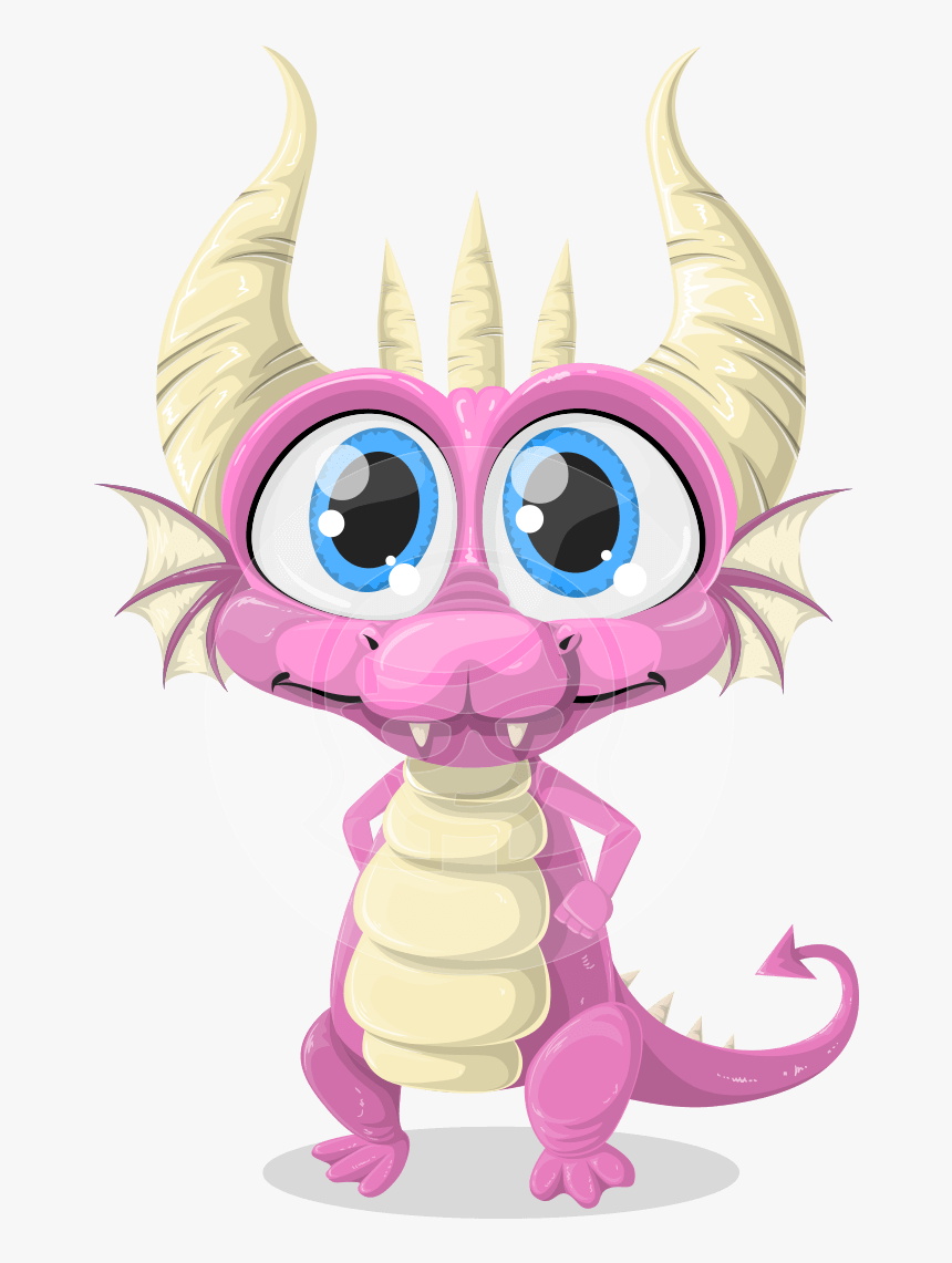 Cute Little Dragon Vector Cartoon Character Aka Little, HD Png Download