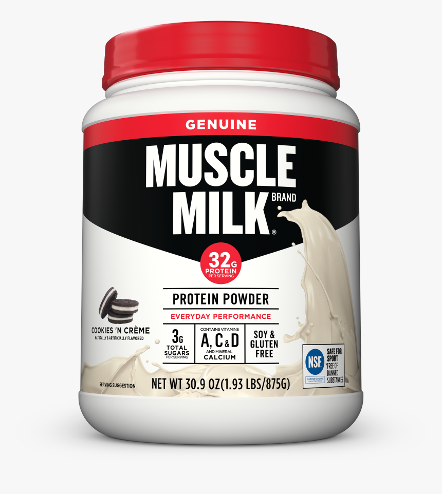 Muscle Milk Genuine Protein Powder, Cookies & Cream, - Protein Cookies N Cream, HD Png Download