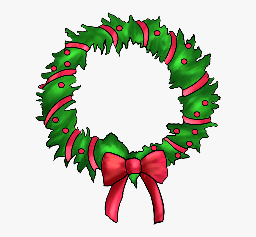 Diy Holiday Wreath Class Ida Grove - Christmas Wreath Clip Art, HD Png Download