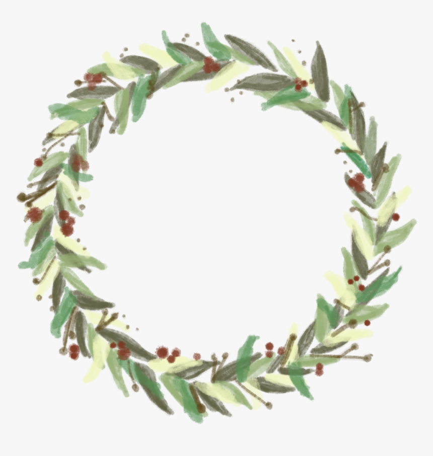 Christmas Watercolor Wreath Png, Transparent Png