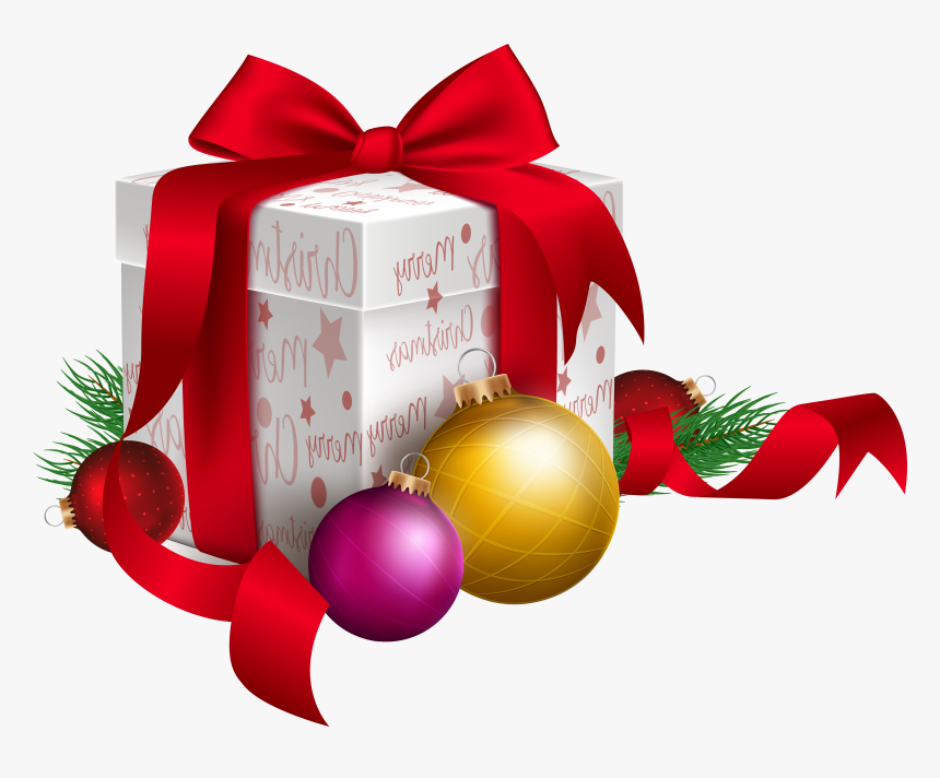 Christmas Gift And Ornaments Transparent Png Clip Art - Christmas Gift Clipart Png, Png Download