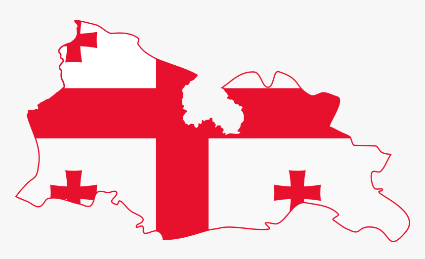 Flag Map Of Georgia, Without Abkhazia And South Ossetia - Georgia Without Abkhazia And South Ossetia, HD Png Download