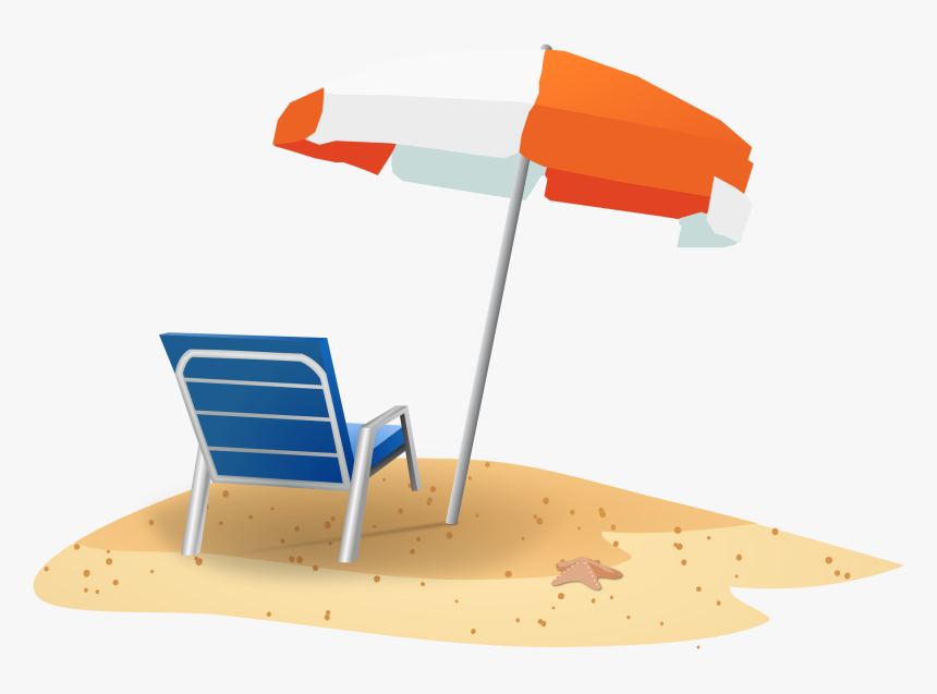Beach Chair And Umbrella Clipart, HD Png Download