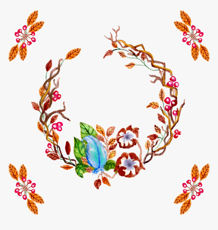 Watercolor Christmas Wreath Png -temporary Christmas - Watercolor Painting, Transparent Png