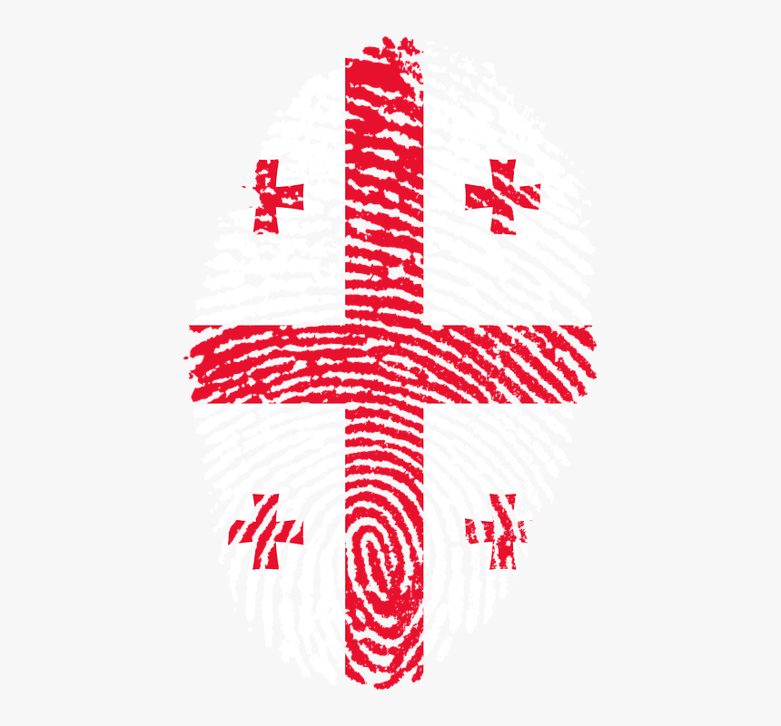 Georgia, Flag, Fingerprint, Country, Pride, Identity - British Flag Fingerprint Png, Transparent Png