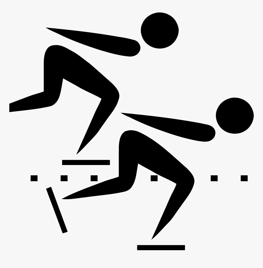 Track Clipart Hurdler - Speed Skating Olympic Symbol, HD Png Download
