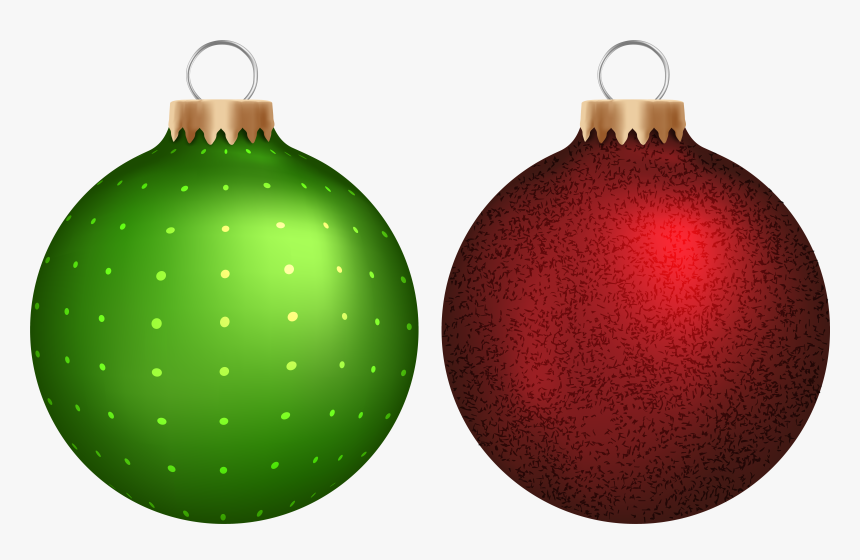 Green And Red Christmas Balls Png Clip Art - Green And Red Balls, Transparent Png