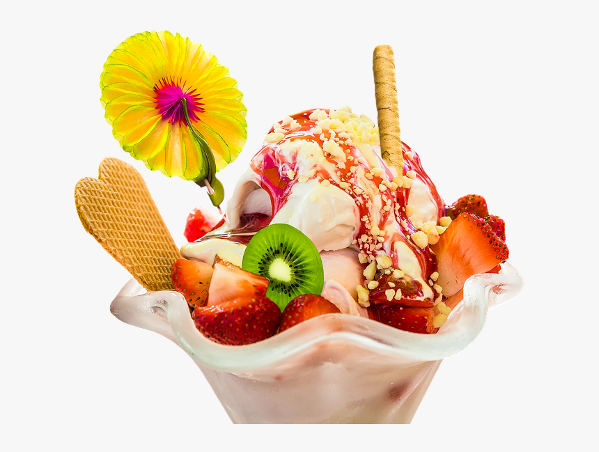 Ice Cream Sundae Png Pic - Fruits Ice Cream Png, Transparent Png