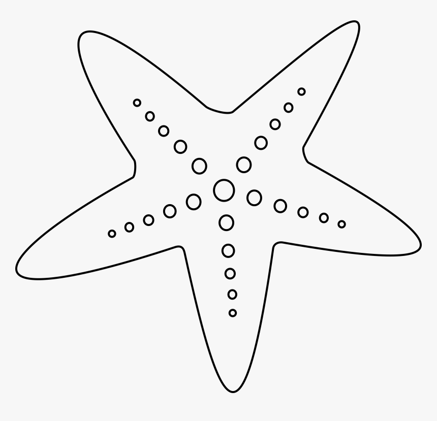 White Star Png - Star Fish To Colour, Transparent Png
