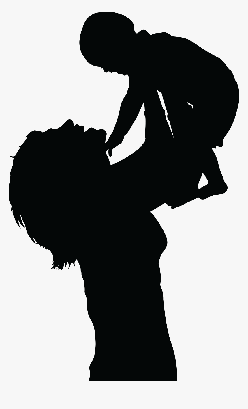 Mother And Baby Silhouette, HD Png Download