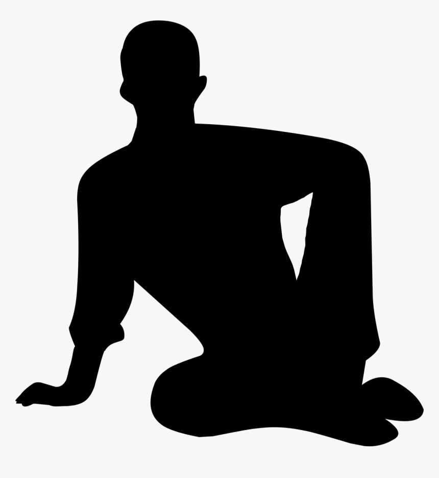 Silhouette, Man, Sitting, Alone, Clothing, Confident - Men Sitting Down Silhouette, HD Png Download