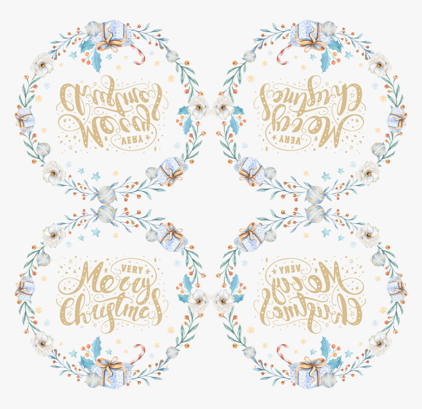 Transparent Watercolor Wreath Png - Merry Christmas Watercolor, Png Download