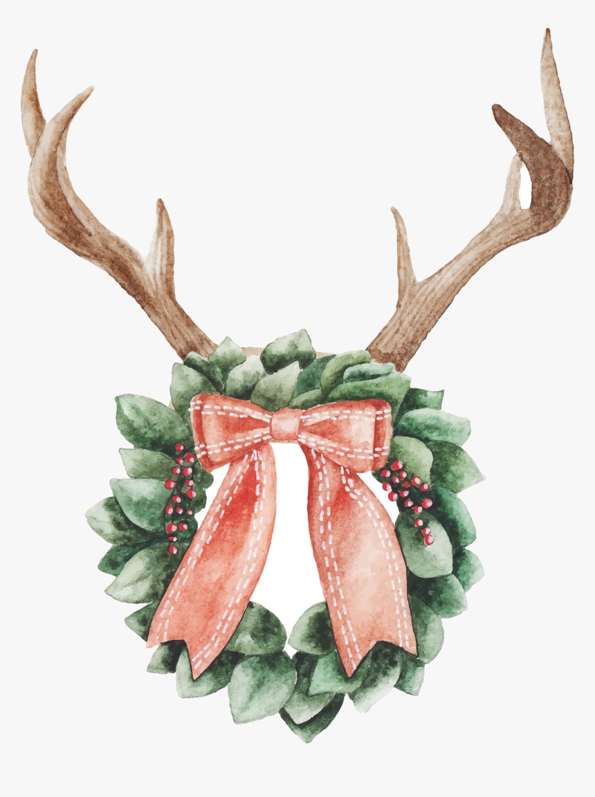 Clip Art Printed Transfers Sew Down - Watercolor Christmas Picture Png, Transparent Png