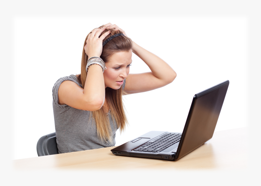 Transparent Person On Computer Png - Differentiate Between Human And Computer, Png Download