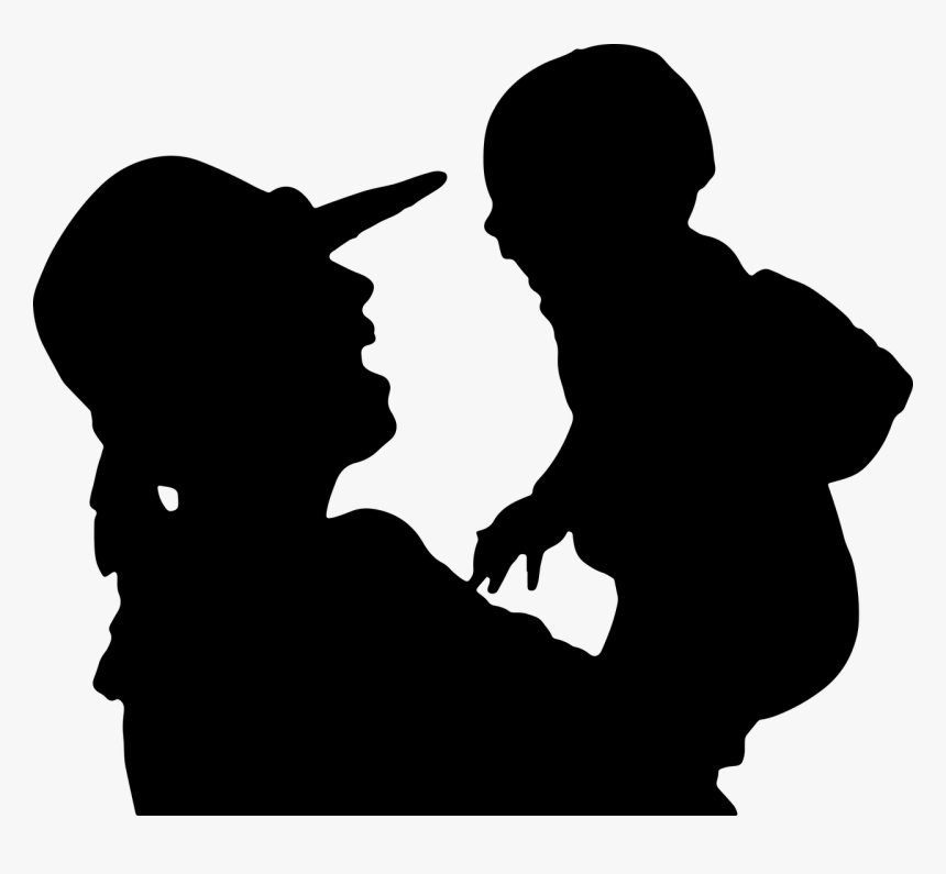 Mom And Baby Black Icon Png, Transparent Png