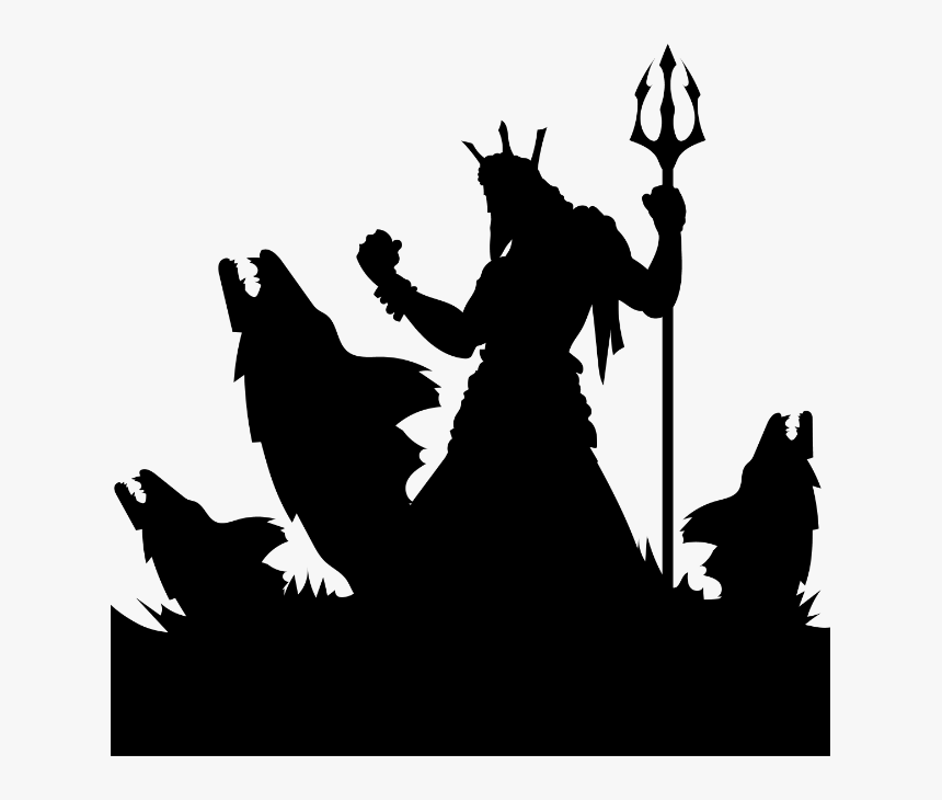 Greek God Poseidon Stencil, HD Png Download