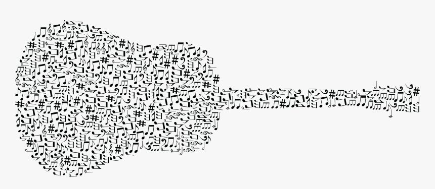 Clipart Guitar Black And White - Black And White Guitar Png, Transparent Png